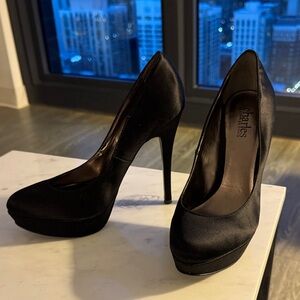 Charles By Charles David Black Satin Platform Pumps